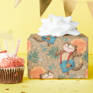 Leaping Leopard   Wrapping Paper