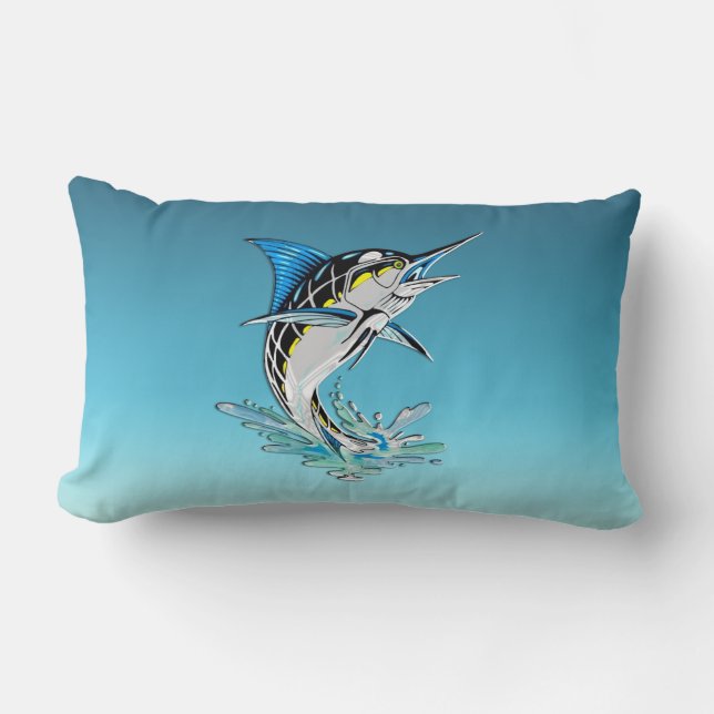 Leaping Marlin Lumbar Cushion (Front)