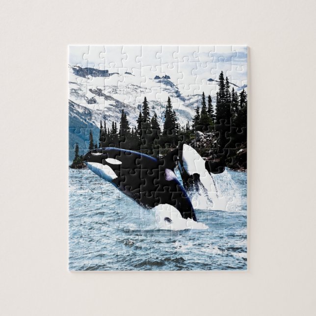Leaping Orca Jigsaw Puzzle (Vertical)