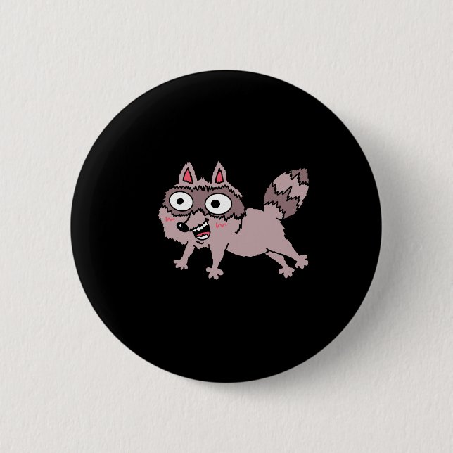 Leaping Racoon Button (Front)