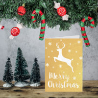 Leaping Reindeer Modern Merry Christmas