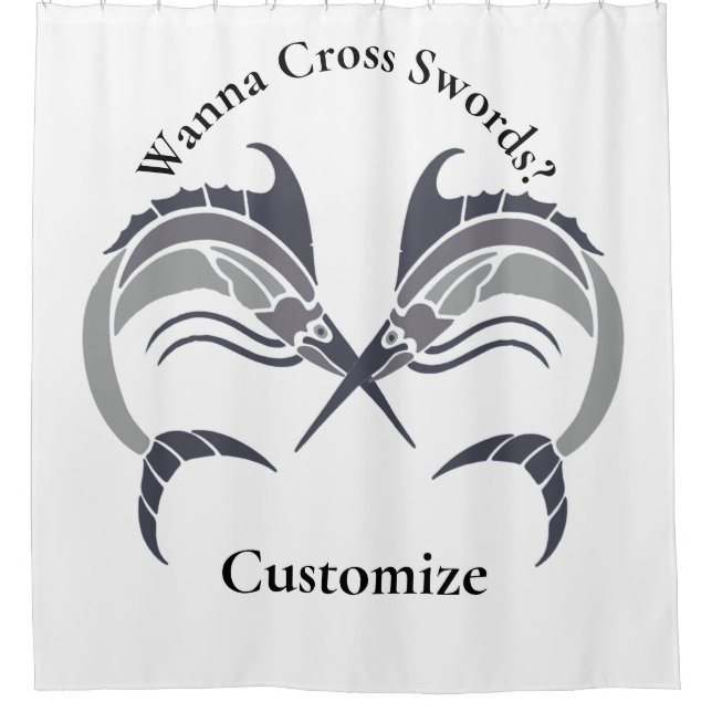 Leaping Swordfish Thunder_Cove Shower Curtain (Front)