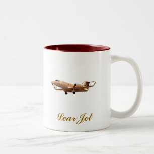 Lear Jet at LAX CLEAN, Lear Jet Two-Tone Coffee Mug
