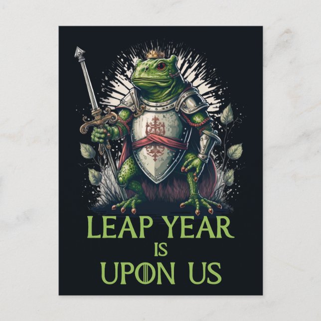 Lear Year Is Upon Us, Frog Warrior Postcard (Front)