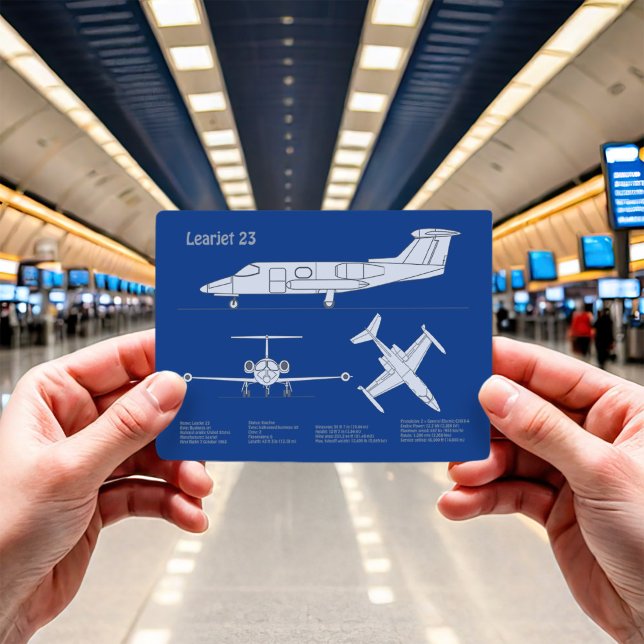 Learjet 23 - Aeroplane Blueprint Drawing Plans ABD Postcard (Creator Uploaded)