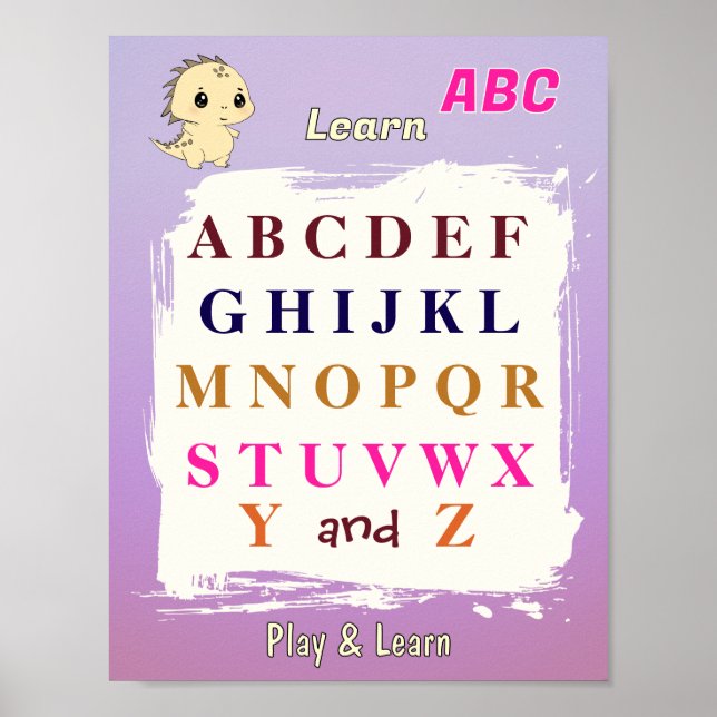 Learn ABC with Dino Poster (Front)