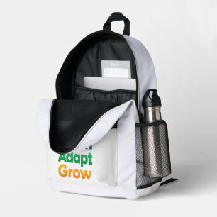 Learn Adapt Grow Printed Backpack