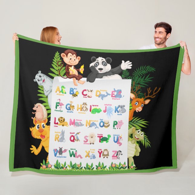 Learn Alphabet & Animals Education Fleece Blanket (In Situ)