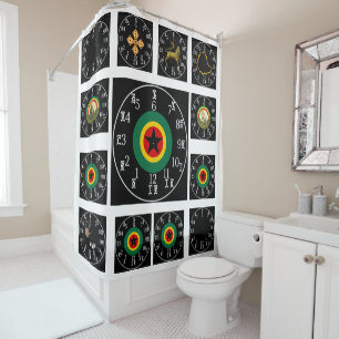 Learn Amharic Numbers & Time Ethiopian Clock Shower Curtain