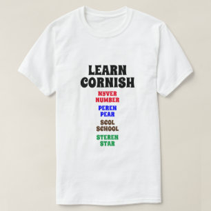 Learn Cornish - Number, Pear, School, Star T-Shirt