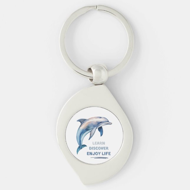 Learn Discover Enjoy Life Metal Keychain (Front)
