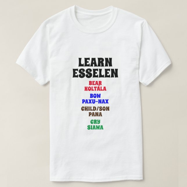 Learn Esselen - Bear, Bow, Child/son, Cry T-Shirt (Design Front)