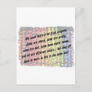 learn from crayons postcard