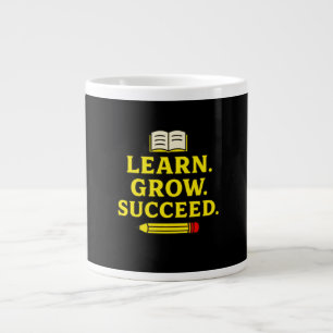 Learn. Grow. Succeed. Motivational Large Coffee Mug