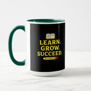 Learn. Grow. Succeed. Motivational Mug