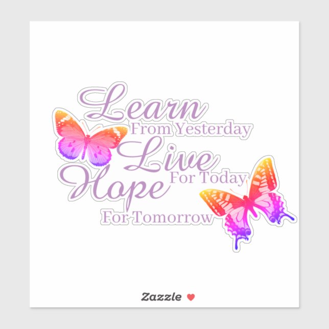 Learn, live, hope sticker (Sheet)