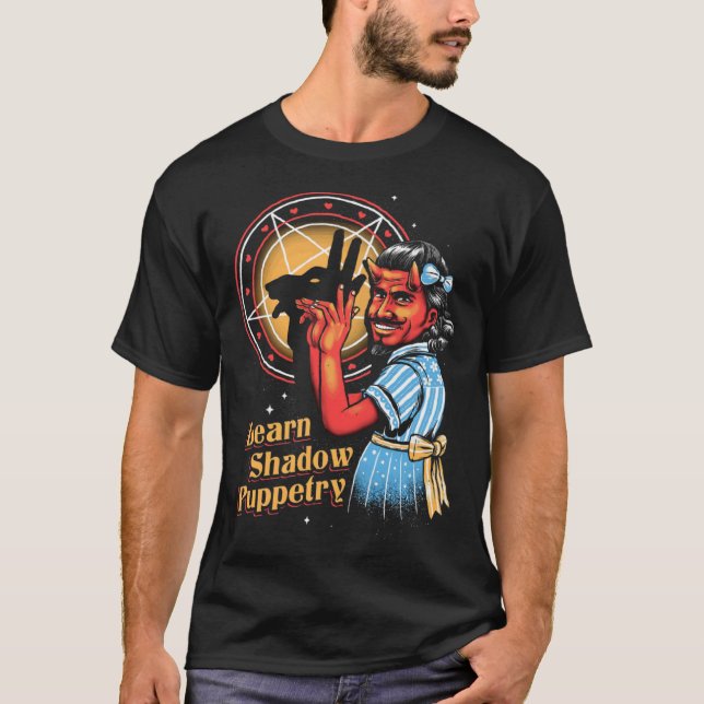learn shadow pupperty Witchcraft Grunge Emo Goth T-Shirt (Front)