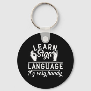 Learn Sign Language ASL Teacher Deaf Awareness  Key Ring