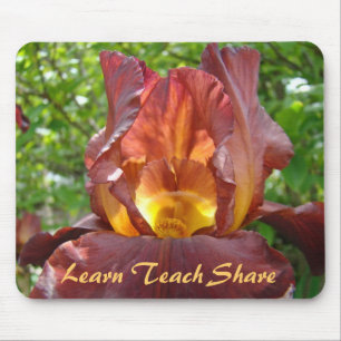 Learn Teach Share mousepads Iris Flowers Garden
