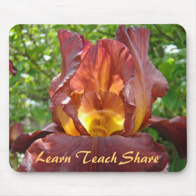 Learn Teach Share mousepads Iris Flowers Garden (Front)