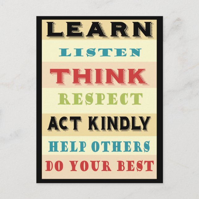 Learn Teachers Educational Postcard (Front)