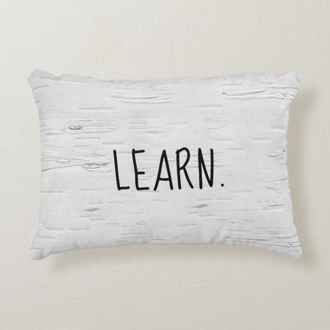 LEARN Text On Birch Tree  Accent Pillow (Front)