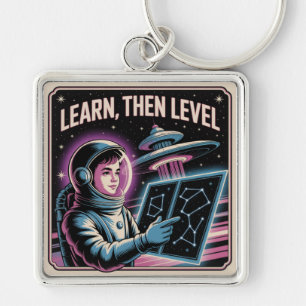 Learn, Then Level Key Ring