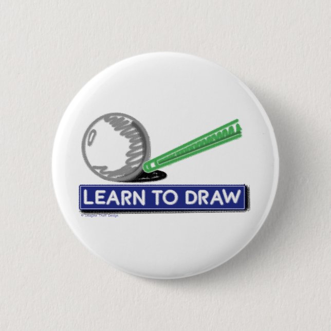 Learn to Draw 6 Cm Round Badge (Front)