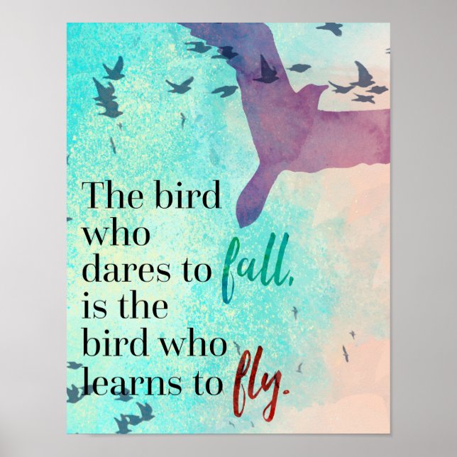 Learn To Fly Quote Poster (Front)