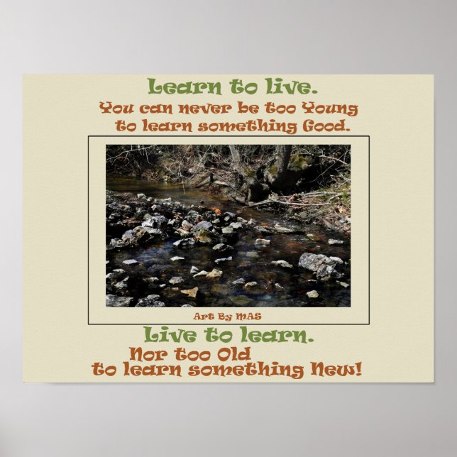 Learn to Live Live to Learn Poster (Front)