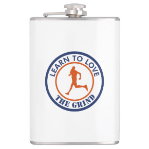 Learn To Love The Grind Running Hip Flask