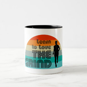 Learn To Love The Grind Running Retro Two-Tone Coffee Mug