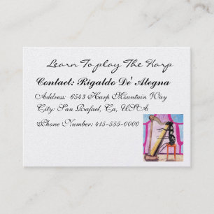 Learn To Play The Harp Business Card