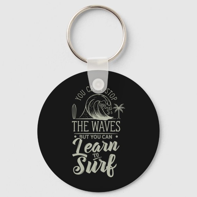 Learn To Surf Key Ring (Front)