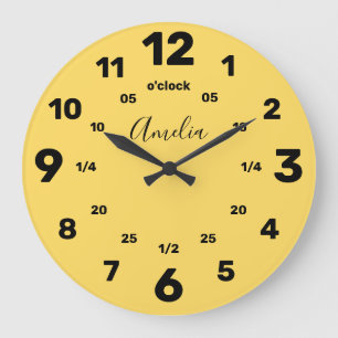 Learn To Tell The Time   Personalised   Name Large Large Clock