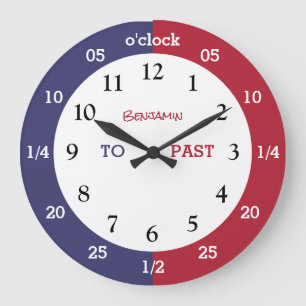 Learn To Tell The Time   Personalised   Name Large Large Clock