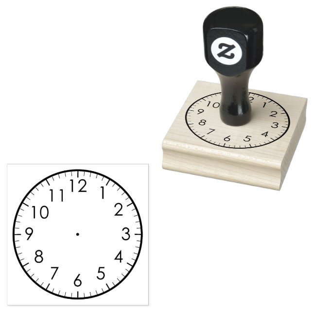 Learn To Tell Time Analogue Watch Clock Kids   Rubber Stamp (Stamped)