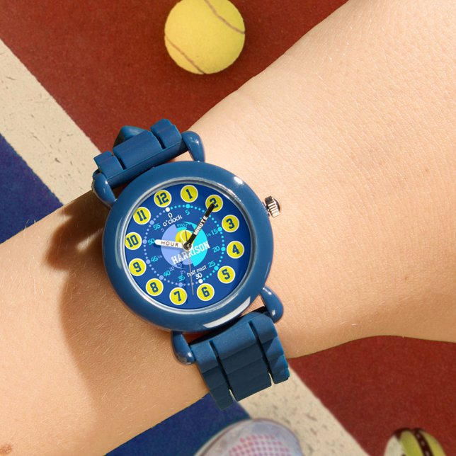 Learn to tell time blue green yellow tennis watch (Creator Uploaded)