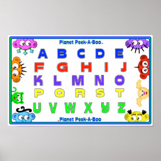 LEARN YOUR ABC'S WITH PLANET PEEK-A-BOO POSTER