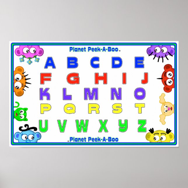 LEARN YOUR ABC'S WITH PLANET PEEK-A-BOO POSTER (Front)