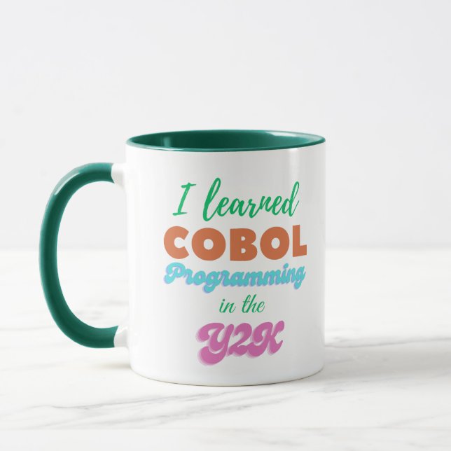 Learned Cobol Language in the Y2K (Year 2000) Mug (Left)