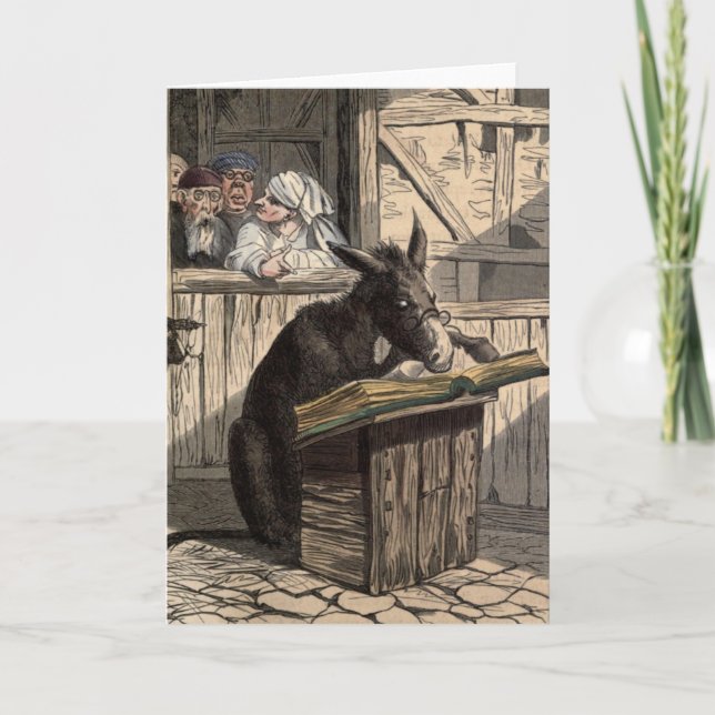 "Learned Donkey" Greeting Card (Front)