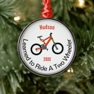 Learned to Ride a Two Wheeler Metal Ornament