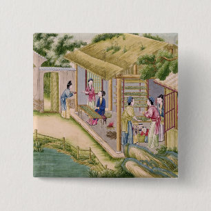 Learning about Silkworms 15 Cm Square Badge