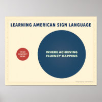 Learning ASL. A venn diagram poster.