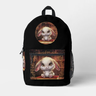 Learning bunny printed backpack
