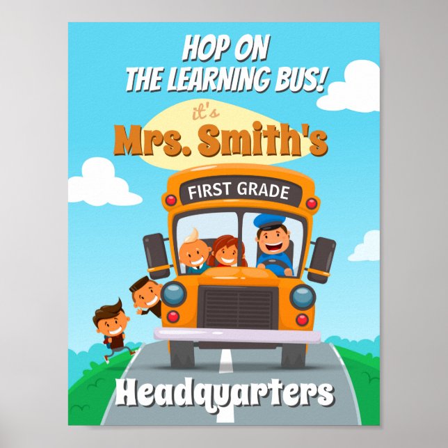 Learning Bus Welcome to Classroom School Sign (Front)