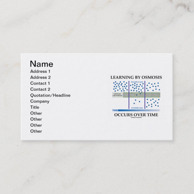 Learning By Osmosis Occurs Over Time Business Card (Front)