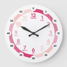 Learning Clock - Pink Hues