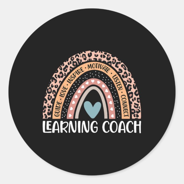 Learning Coach 100th Day Of School Learning Teache Classic Round Sticker (Front)